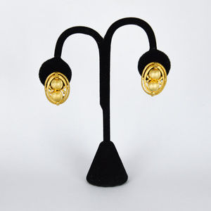 Vintage 1950s Gold Vendome Clip On Earrings